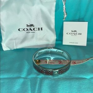 Authentic Coach 1/2” Silver and Deep Purple Bangle